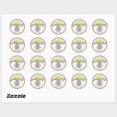 Sticker Rond Baby shower de chaume d'Halloween (Feuille)
