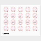 Sticker Rond Baby shower de chemin en floraison (Feuille)