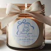 Sticker Rond Baby shower de chien en bois et en teddy pour chie