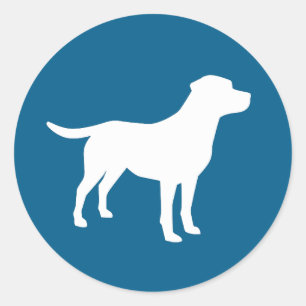 Sticker Rond Baby shower de chiot de laboratoire Silhouette