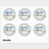Sticker Rond Baby shower de Chouettes adorables (Feuille)