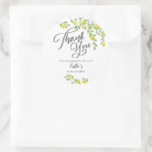 Sticker Rond Baby shower de citron jaune rustique (Sac)