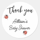 Sticker Rond Baby shower de coccinelle (Devant)