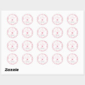 Sticker Rond Baby shower de coeur doux (Feuille)