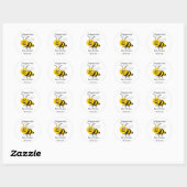 Sticker Rond Baby shower de conception d'abeilles (Feuille)