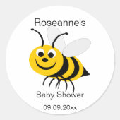 Sticker Rond Baby shower de conception d'abeilles (Devant)