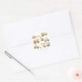 Sticker Rond Baby shower de construction Truck Party (Enveloppe)