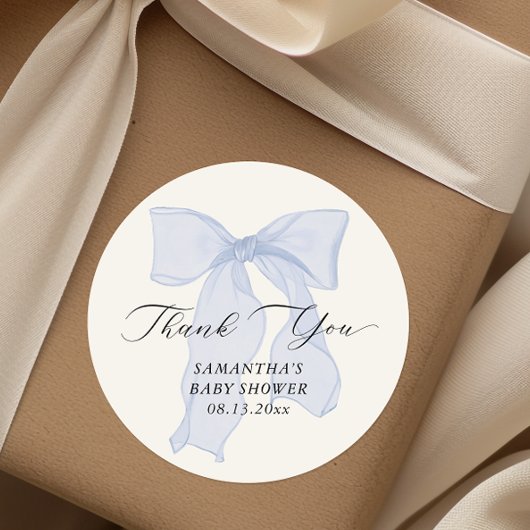 Sticker Rond Baby shower de coquette de la cave bleue