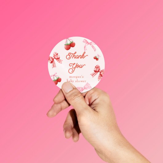 Sticker Rond Baby shower de coquette rose pâle Berry
