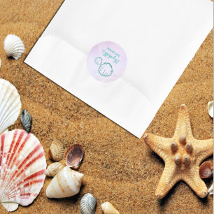 Sticker Rond Baby shower de coquillage