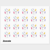 Sticker Rond Baby shower de couleur aquarelle Popsicle (Feuille)