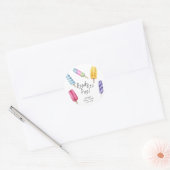 Sticker Rond Baby shower de couleur aquarelle Popsicle (Enveloppe)