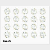 Sticker Rond Baby shower de couronne feuillu (Feuille)