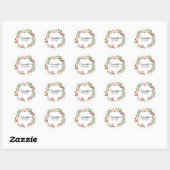 Sticker Rond Baby shower de couronne florale rustique (Feuille)