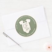 Sticker Rond Baby shower de Cravate Sage Bow (Enveloppe)