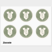 Sticker Rond Baby shower de Cravate Sage Bow (Feuille)