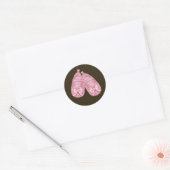 Sticker Rond Baby shower de crottes roses (Enveloppe)