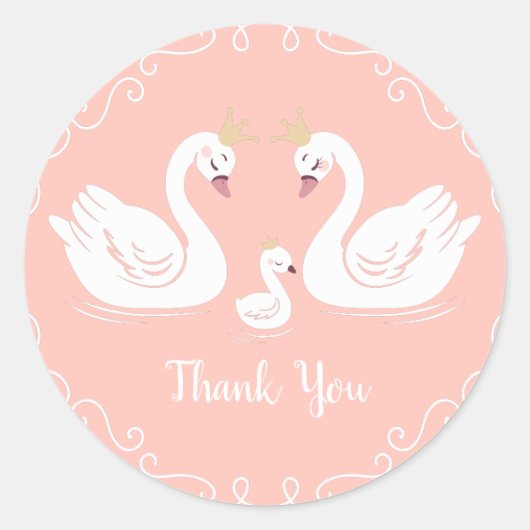 Sticker Rond Baby shower de cygne (Devant)