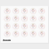 Sticker Rond Baby shower de dragage pastel (Feuille)