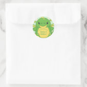Sticker Rond Baby shower de dragon vert (Sac)