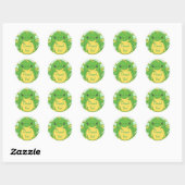 Sticker Rond Baby shower de dragon vert (Feuille)