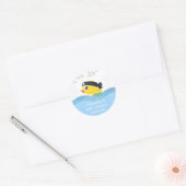 Sticker Rond Baby shower de Duckie Boy en caoutchouc (Enveloppe)