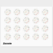 Sticker Rond Baby shower de feuillage rose Rose Rose (Feuille)