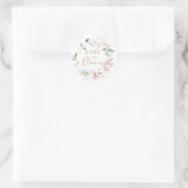 Sticker Rond Baby shower de feuillage rose Rose Rose (Sac)