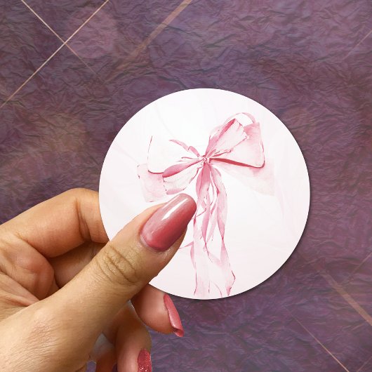 Sticker Rond Baby shower de fille à l'aquarelle simple de cou r