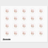 Sticker Rond Baby shower de fille Citrouille rose (Feuille)