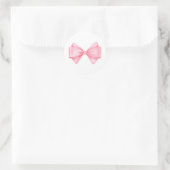 Sticker Rond Baby shower de fille rose Bow moderne (Sac)