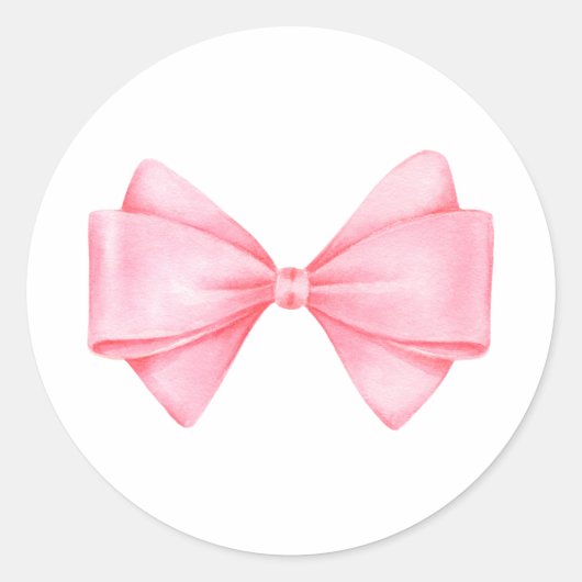 Sticker Rond Baby shower de fille rose Bow moderne (Devant)