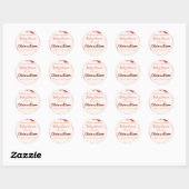 Sticker Rond Baby shower de fleurs d'aquarelle rose bordeaux (Feuille)