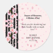 Sticker Rond Baby shower de fleurs de cerisiers Sakura Spring (Devant)