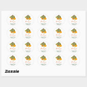 Sticker Rond Baby shower de fleurs de soleil de petite taille C (Feuille)