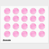 Sticker Rond Baby shower de flocons d'eau rose (Feuille)