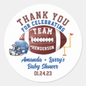Sticker Rond Baby shower de football (Devant)