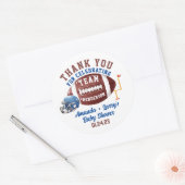 Sticker Rond Baby shower de football (Enveloppe)