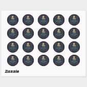 Sticker Rond Baby shower de football de Preppy Bear (Feuille)