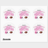 Sticker Rond Baby shower de football rose (Feuille)