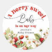Sticker Rond Baby shower de fraise Berry (Devant)