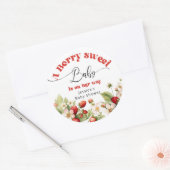 Sticker Rond Baby shower de fraise Berry (Enveloppe)