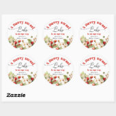 Sticker Rond Baby shower de fraise Berry (Feuille)