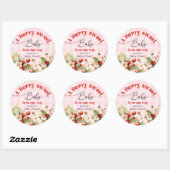 Sticker Rond Baby shower de fraise Berry (Feuille)