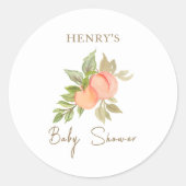 Sticker Rond Baby shower de fruits doux à la petite chair (Devant)