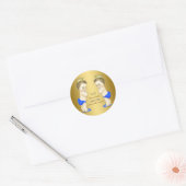 Sticker Rond Baby shower de garçon Prince Twin (Enveloppe)