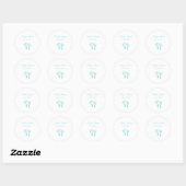 Sticker Rond Baby shower de garçon simple Empreintes bleues pré (Feuille)