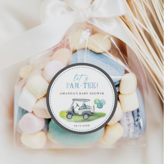 Sticker Rond Baby shower de golf