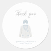 Sticker Rond Baby shower de golf bleu (Devant)