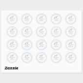 Sticker Rond Baby shower de golf Blue En vichy (Feuille)